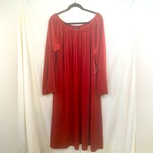 NWT Lularoe Off the Shoulder Burnt Orange Ribbed Velvet Dress